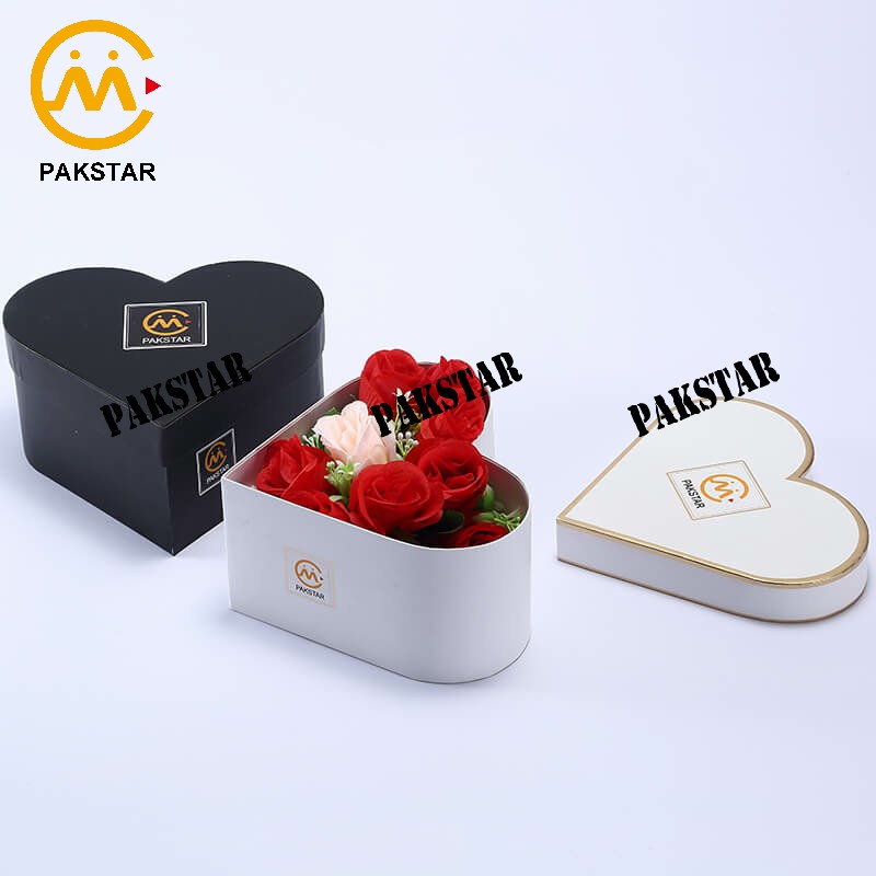 Custom heart shape flower box packaging for valentines