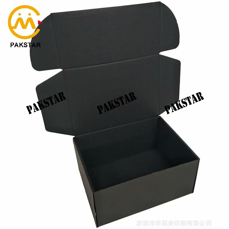 Custom black shipping mailer box with logo