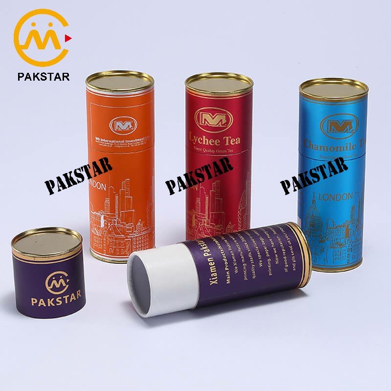 Custom print wholesale paper tube packaging box for tea