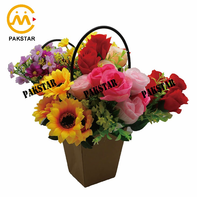Custom portable flower foldable box packaging for bouquets