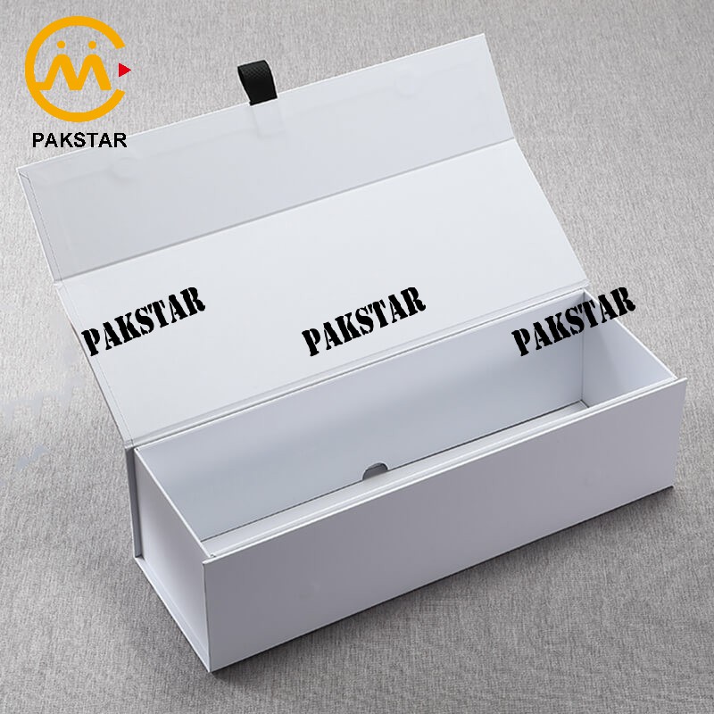 Custom white foldable magnetic closure gift packaging box