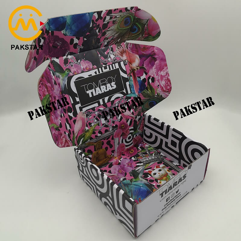 Custom printed eco friendly cardboard shipping box for clothing