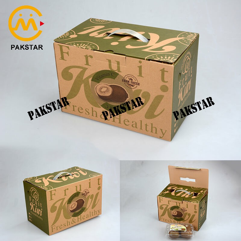 Factory OEM cardboard fruit packaging gift box with handle